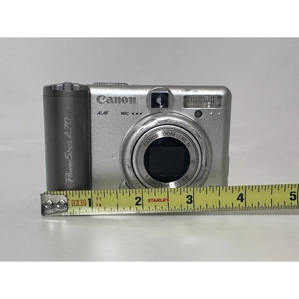 Canon PowerShot A70 3.2MP Compact Point & Shoot Digital Camera Silver Untested